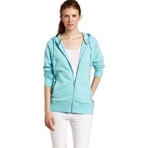 Dickies blue Women's Rib Inset zip up Hoodie